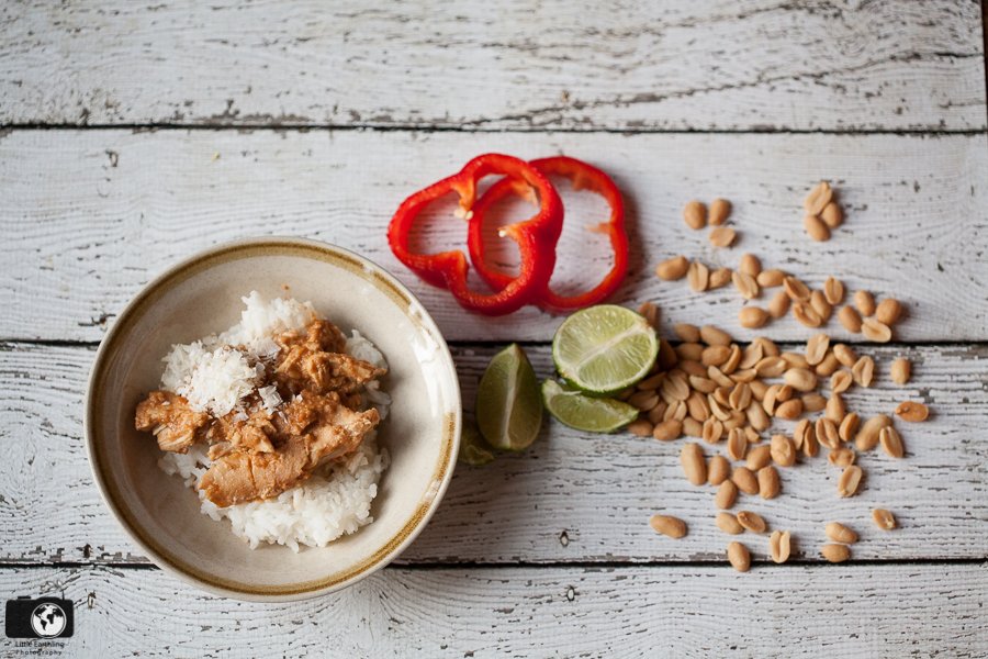 Delish and easy large family meal: Crockpot Peanut Chicken.