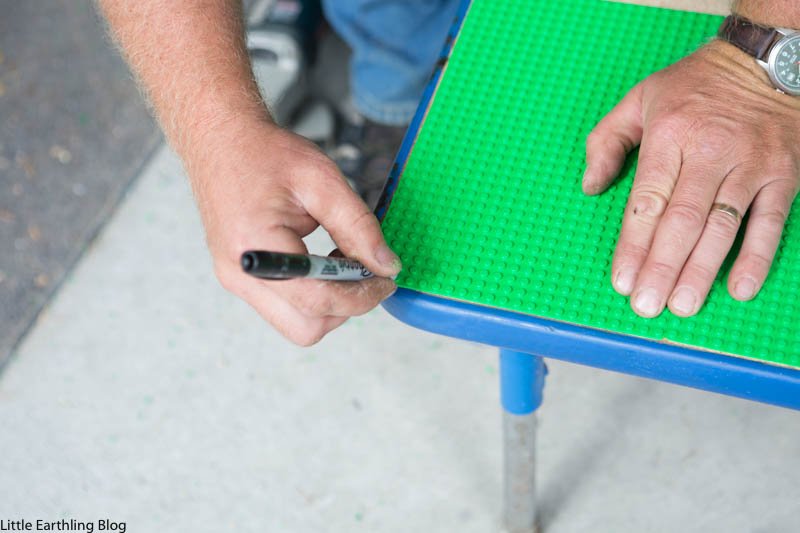 Step-by-step instructions for converting an old table into a DIY LEGO table.