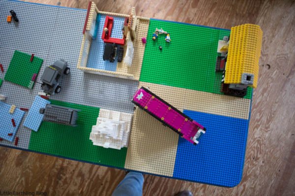 Step-by-step instructions for converting an old table into a DIY LEGO table.